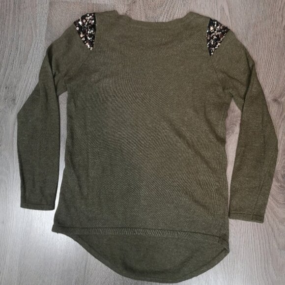 00s vintage Stella Mc Cartney ARMY GREEN & BRONZE sequins sweater - Picture 8 of 8